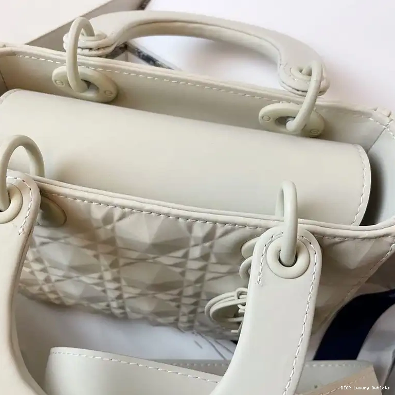Cheap Ultramatte Cannage White Calfskin Frosted Bag Lady Small Dior 0414 Luxury